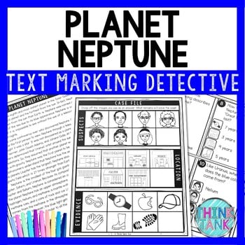 Planet Neptune Text Marking Detective Mystery - Reading Passage - Solar System