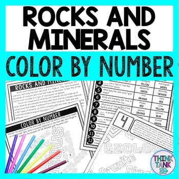 Rocks and Minerals Color by Number - Close Reading & Text Marking