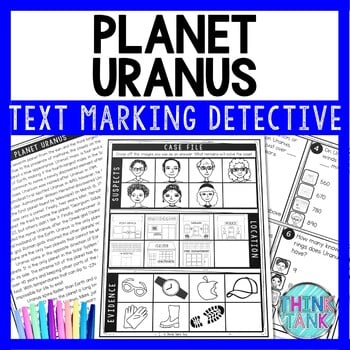 Planet Uranus Text Marking Detective Mystery - Reading Passage - Solar System