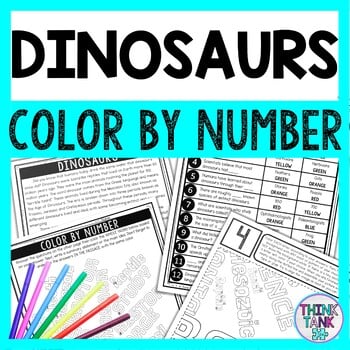 Dinosaurs Color by Number - Close Reading & Text Marking