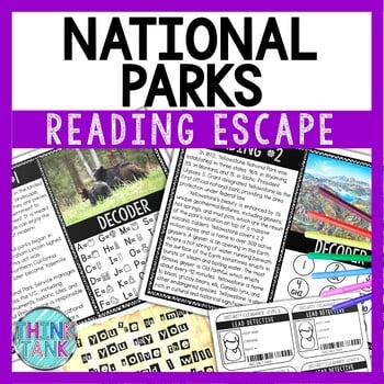 National Parks Reading Comprehension and Puzzle Escape Room - Geography