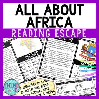Africa Reading Comprehension and Puzzle Escape Room - World Geography
