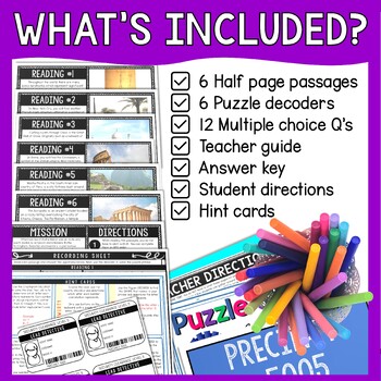 World Landmarks Reading Comprehension and Puzzle Escape Room - Geography - Image 3