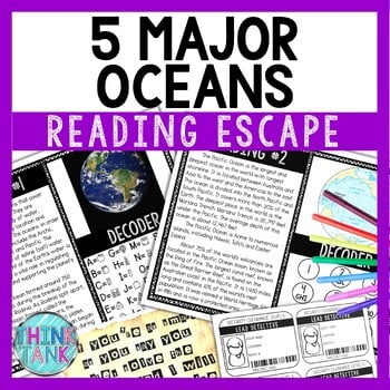 Oceans Reading Comprehension and Puzzle Escape Room - World Geography