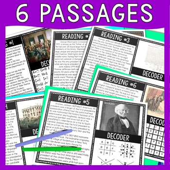 Presidents 1-10 Reading Comprehension and Puzzle Escape Room - Presidents Day - Image 2
