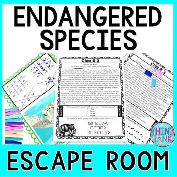 Endangered Species ESCAPE ROOM Activity - Reading Comprehension