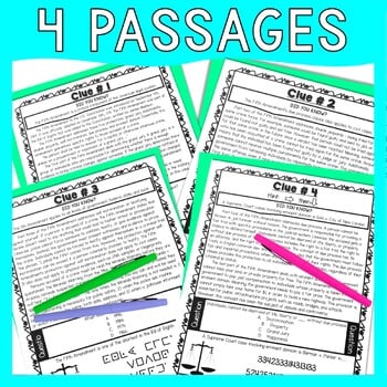 5th Amendment ESCAPE ROOM Activity - Reading Comprehension - Constitution - Image 4
