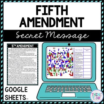 5th Amendment Secret Message Activity for Google Sheets™ - Constitution