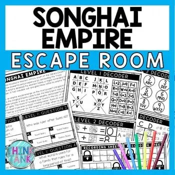 Songhai Empire Escape Room - Task Cards - Reading Comprehension
