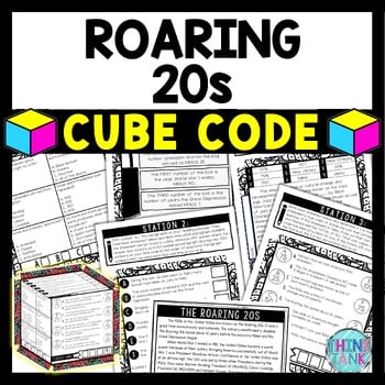 Roaring 20s Cube Stations - Reading Comprehension Activity - Great Depression