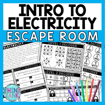 Intro to Electricity Escape Room - Task Cards - Reading Comprehension