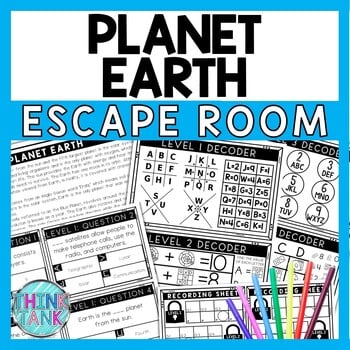 Planet Earth Escape Room - Task Cards - Reading Comprehension