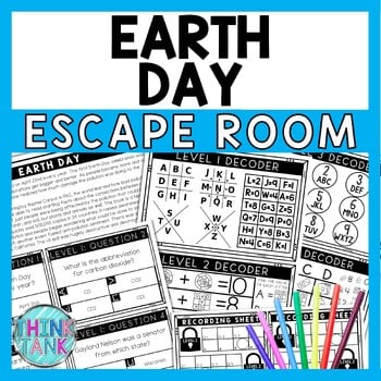 Earth Day Escape Room - Task Cards - Reading Comprehension