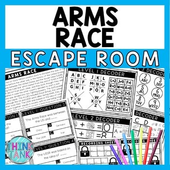 Arms Race Escape Room - Task Cards - Reading Comprehension - Cold War