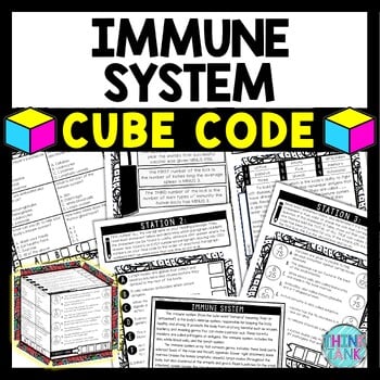 Immune System Cube Stations - Reading Comprehension Activity - Human Body
