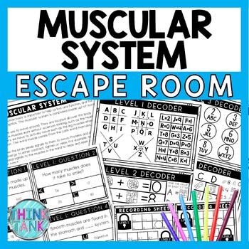 Muscular System Escape Room - Task Cards - Reading Comprehension - Human Body