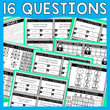 Sparta Escape Room - Task Cards - Reading Comprehension - Ancient Greece - Image 3