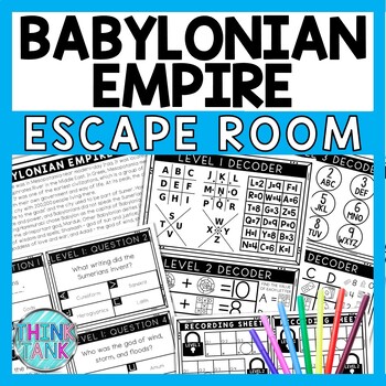 Babylonian Empire Escape Room - Task Cards - Reading Comprehension