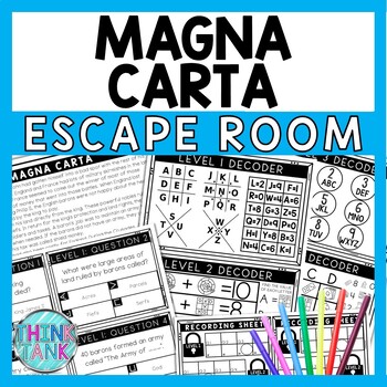 Magna Carta Escape Room - Task Cards - Reading Comprehension