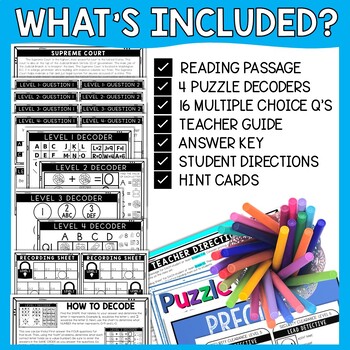 Supreme Court Escape Room - Task Cards - Reading Comprehension - Image 2