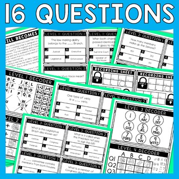 How a Bill Becomes a Law Escape Room - Task Cards - Reading Comprehension - Image 3