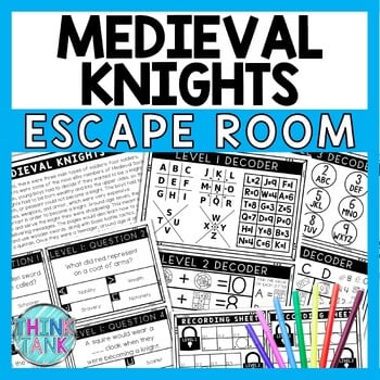 Medieval Knights Escape Room - Task Cards - Reading Comprehension - Middle Ages