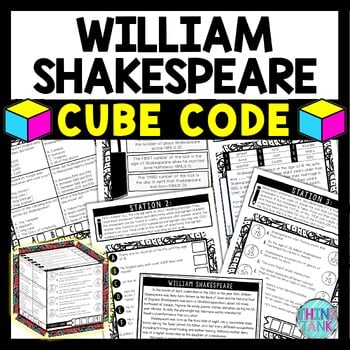 William Shakespeare Cube Stations - Reading Comprehension Activity - Playwright