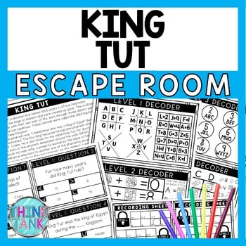 King Tut Escape Room - Task Cards - Reading Comprehension - Ancient Egypt