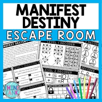 Manifest Destiny Escape Room - Task Cards - Reading Comprehension