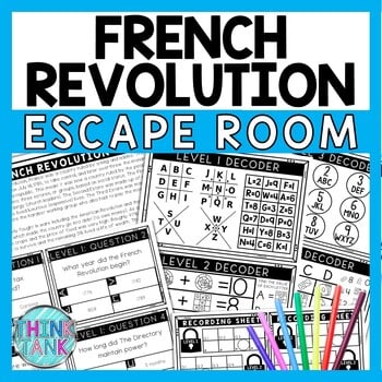 French Revolution Escape Room - Task Cards - Reading Comprehension