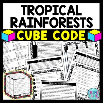 Tropical Rainforests Cube Stations - Reading Comprehension Activity - Biomes