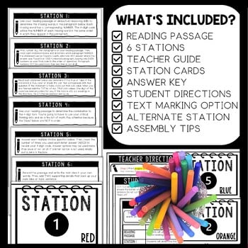 Labor Day Cube Stations - Reading Comprehension Activity - Back to School - Image 2