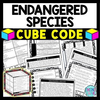 Endangered Species Cube Stations - Reading Comprehension Activity - Wildlife