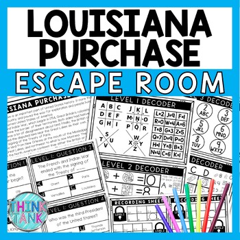 Louisiana Purchase Escape Room - Task Cards - Reading Comprehension