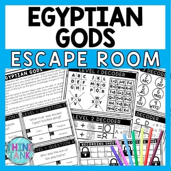 Egyptian Gods Escape Room - Task Cards - Reading Comprehension - Ancient Egypt