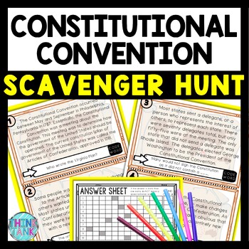Constitutional Convention Scavenger Hunt Reading Comprehension Activity