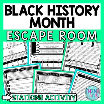Black History Month Escape Room Stations - Reading Comprehension Activity
