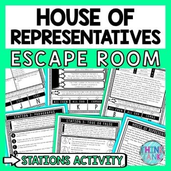 House of Representatives Escape Room Stations - Reading Comprehension Activity