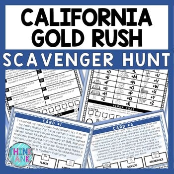 California Gold Rush Scavenger Hunt - Reading Comprehension Activity