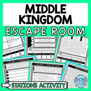 Middle Kingdom Escape Room Stations - Reading Comprehension Activity - Egypt