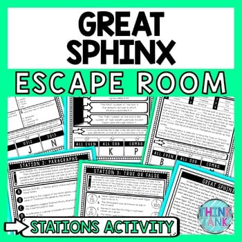 Great Sphinx Escape Room Stations - Reading Comprehension Activity