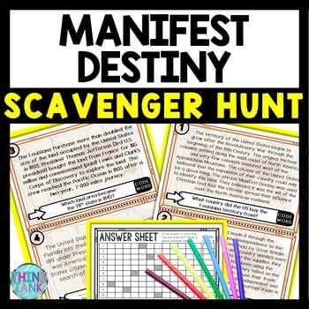 Manifest Destiny Scavenger Hunt Reading Comprehension Activity