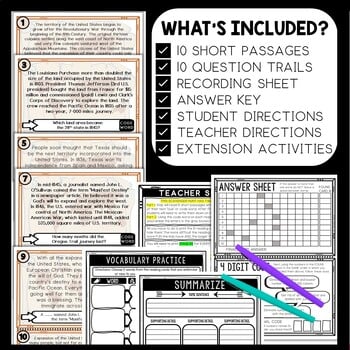 Manifest Destiny Scavenger Hunt Reading Comprehension Activity - Image 2