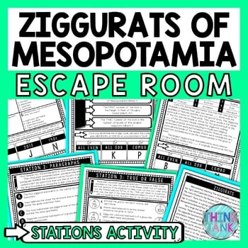 Ziggurats of Mesopotamia Escape Room Stations - Reading Comprehension Activity