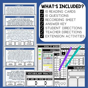Mayflower and Plymouth Scavenger Hunt - Reading Comprehension Activity - Image 2