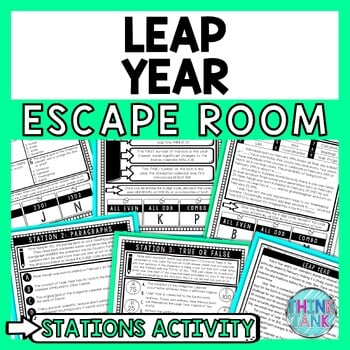 Leap Year Escape Room Stations - Reading Comprehension Activity - February 29
