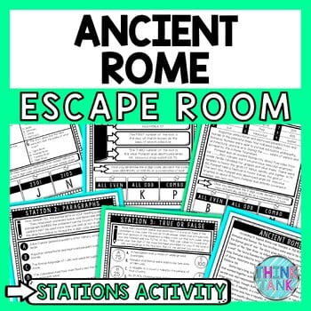 Ancient Rome Escape Room Stations - Reading Comprehension Activity