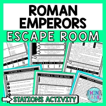 Leaders of Ancient Rome Escape Room Stations - Reading Comprehension Activity