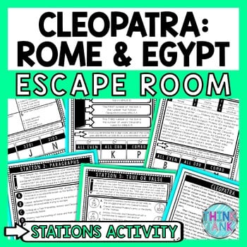 Cleopatra Ancient Rome Escape Room Stations - Reading Comprehension Activity