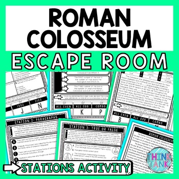 Colosseum of Ancient Rome Escape Room Stations - Reading Comprehension Activity
